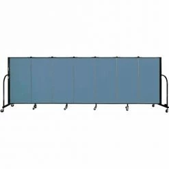 Screenflex 7 Panel Portable Room Divider, 4'H x 13'1"W Fabric Color: Blue