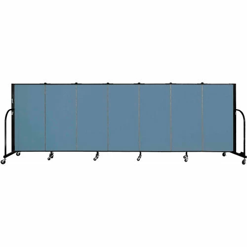 Screenflex 7 Panel Portable Room Divider, 4'H x 13'1"W Fabric Color: Blue