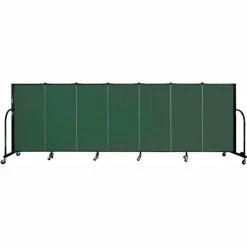 Screenflex 7 Panel Portable Room Divider, 4'H x 13'1"W Fabric Color: Green
