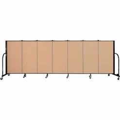Screenflex 7 Panel Portable Room Divider, 4'H x 13'1"W Fabric Color: Wheat