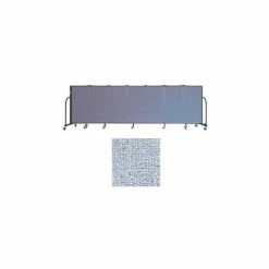 Screenflex 7 Panel Portable Room Divider, 4'H x 13'1"W Vinyl Color: Blue Tide