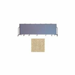 Screenflex 7 Panel Portable Room Divider, 4'H x 13'1"W Vinyl Color: Sandalwood