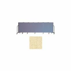 Screenflex 7 Panel Portable Room Divider, 4'H x 13'1"W Vinyl Color: Hazelnut