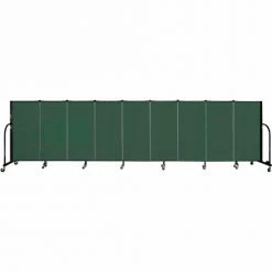 Screenflex 9 Panel Portable Room Divider, 4'H x 16'9"W, Fabric Color: Mallard