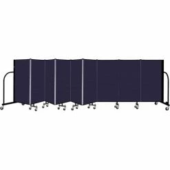 Screenflex 9 Panel Portable Room Divider, 4' H x 16'9" W, Fabric Color: Navy