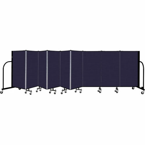 Screenflex 9 Panel Portable Room Divider, 4' H x 16'9" W, Fabric Color: Navy