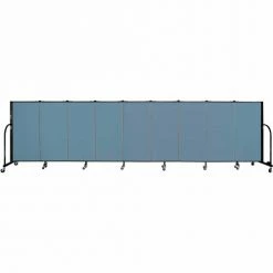 Screenflex 9 Panel Portable Room Divider, 4'H x 16'9"W, Fabric Color: Blue
