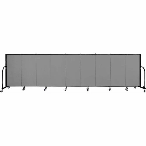 Screenflex 9 Panel Portable Room Divider, 4'H x 16'9"W, Fabric Color: Grey