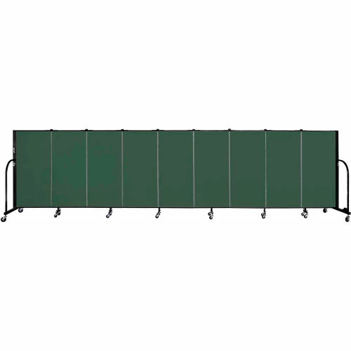 Screenflex 9 Panel Portable Room Divider, 4'H x 16'9"W, Fabric Color: Green