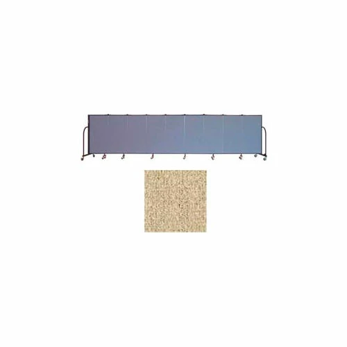 Screenflex 9 Panel Portable Room Divider, 4'H x 16'9"W, Vinyl Color: Sandalwood