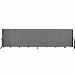 Screenflex 11 Panel Portable Room Divider, 5'H x 20'5"W, Fabric Color: Stone