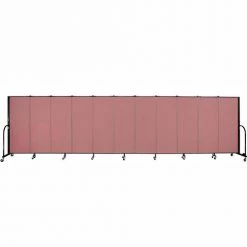 Screenflex 11 Panel Portable Room Divider, 5'H x 20'5"W, Fabric Color: Rose
