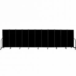 Screenflex 11 Panel Portable Room Divider, 5'H x 20'5"W, Fabric Color: Charcoal Black