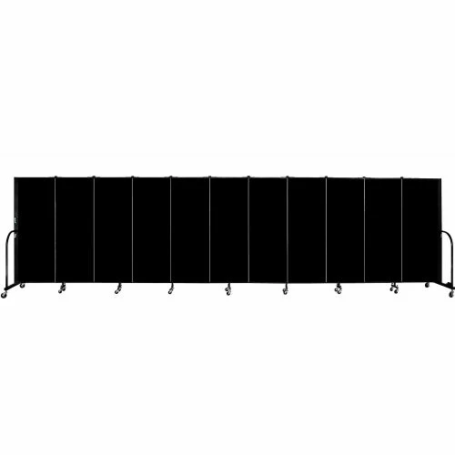 Screenflex 11 Panel Portable Room Divider, 5'H x 20'5"W, Fabric Color: Charcoal Black