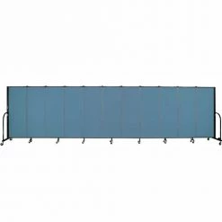 Screenflex 11 Panel Portable Room Divider, 5'H x 20'5"W, Fabric Color: Summer Blue