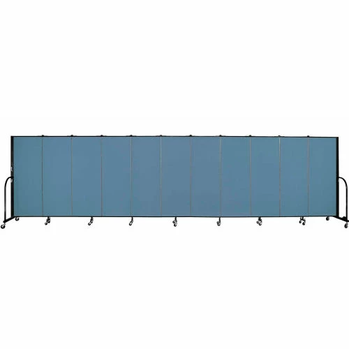Screenflex 11 Panel Portable Room Divider, 5'H x 20'5"W, Fabric Color: Summer Blue