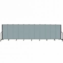 Screenflex 11 Panel Portable Room Divider, 5'H x 20'5"W, Fabric Color: Grey Stone