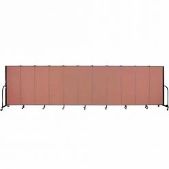 Screenflex 11 Panel Portable Room Divider, 5'H x 20'5"W, Fabric Color: Cranberry