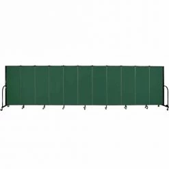 Screenflex 11 Panel Portable Room Divider, 5'H x 20'5"W, Fabric Color: Green