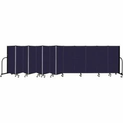 Screenflex 13 Panel Portable Room Divider, 5' H x 24'1" W, Fabric Color: Navy