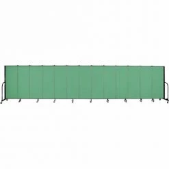 Screenflex 13 Panel Portable Room Divider, 5'H x 24'1"W, Fabric Color: Sea Green