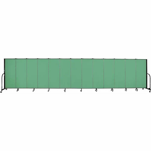 Screenflex 13 Panel Portable Room Divider, 5'H x 24'1"W, Fabric Color: Sea Green