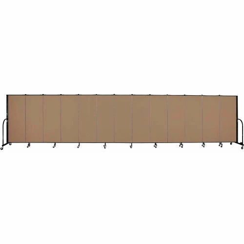 Screenflex 13 Panel Portable Room Divider, 5'H x 24'1"W, Fabric Color: Beech