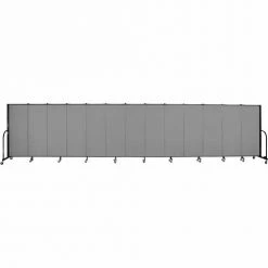 Screenflex 13 Panel Portable Room Divider, 5'H x 24'1"W, Fabric Color: Grey