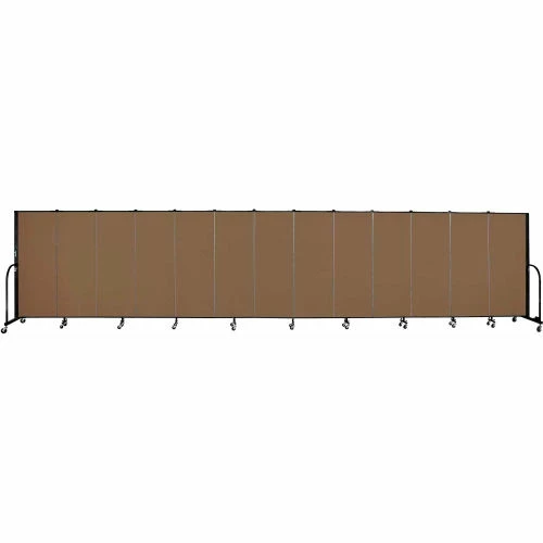 Screenflex 13 Panel Portable Room Divider, 5'H x 24'1"W, Fabric Color: Oatmeal