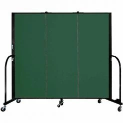 Screenflex 3 Panel Portable Room Divider, 5'H x 5'9"W, Fabric Color: Mallard