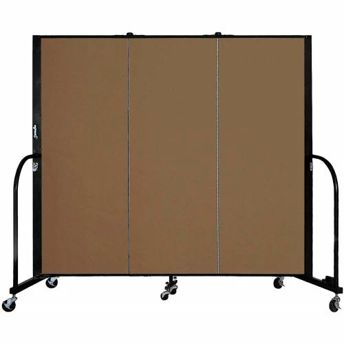 Screenflex 3 Panel Portable Room Divider, 5'H x 5'9"W, Fabric Color: Walnut