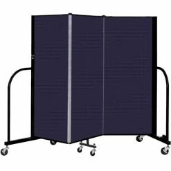 Screenflex 3 Panel Portable Room Divider, 5' H x 5'9" W, Fabric Color: Navy