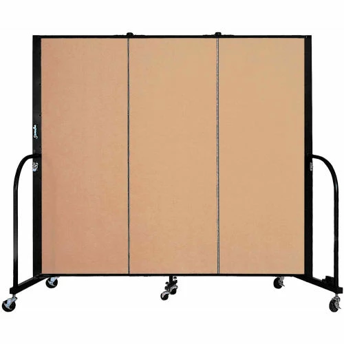 Screenflex 3 Panel Portable Room Divider, 5'H x 5'9"W, Fabric Color: Desert