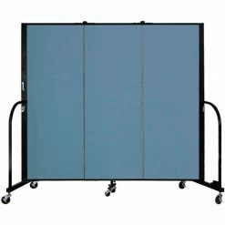 Screenflex 3 Panel Portable Room Divider, 5'H x 5'9"W, Fabric Color: Summer Blue