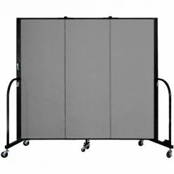 Screenflex 3 Panel Portable Room Divider, 5'H x 5'9"W, Fabric Color: Grey