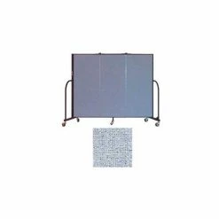 Screenflex 3 Panel Portable Room Divider, 5'H x 5'9"W, Vinyl Color: Blue Tide