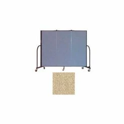 Screenflex 3 Panel Portable Room Divider, 5'H x 5'9"W, Vinyl Color: Sandalwood