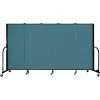 Screenflex 5 Panel Portable Room Divider, 5'H x 9'5"W, Fabric Color: Lake