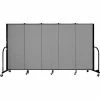 Screenflex 5 Panel Portable Room Divider, 5'H x 9'5"W, Fabric Color: Stone
