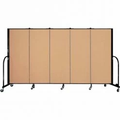 Screenflex 5 Panel Portable Room Divider, 5'H x 9'5"W, Fabric Color: Desert