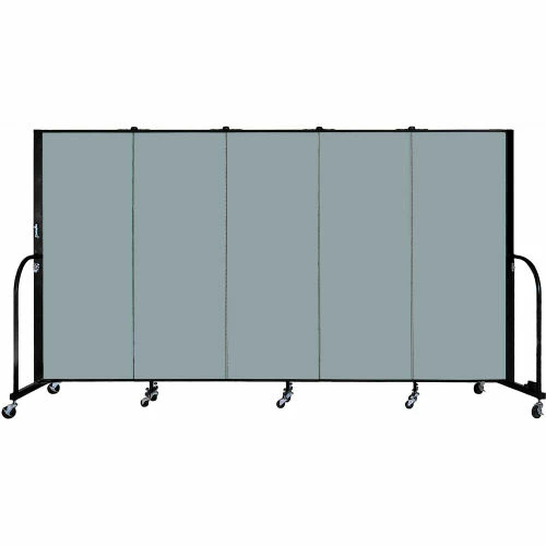 Screenflex 5 Panel Portable Room Divider, 5'H x 9'5"W, Fabric Color: Grey Stone