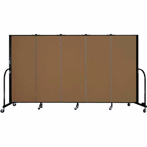 Screenflex 5 Panel Portable Room Divider, 5'H x 9'5"W, Fabric Color: Oatmeal
