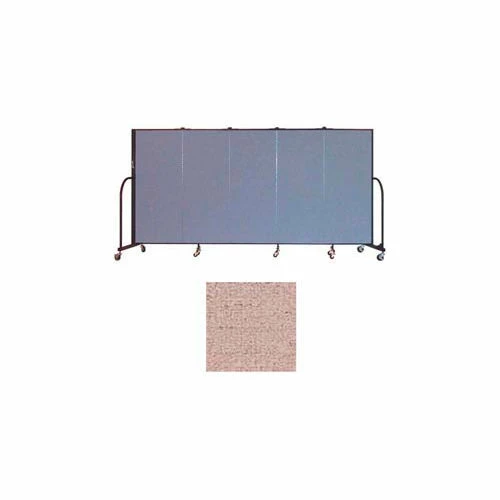 Screenflex 5 Panel Portable Room Divider, 5'H x 9'5"W, Vinyl Color: Raspberry Mist