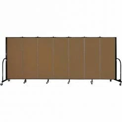 Screenflex 7 Panel Portable Room Divider, 5'H x 13'1"W, Fabric Color: Walnut