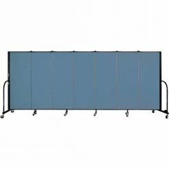 Screenflex 7 Panel Portable Room Divider, 5'H x 13'1"W, Fabric Color: Summer Blue