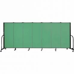 Screenflex 7 Panel Portable Room Divider, 5'H x 13'1"W, Fabric Color: Sea Green