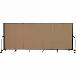 Screenflex 7 Panel Portable Room Divider, 5'H x 13'1"W, Fabric Color: Beech