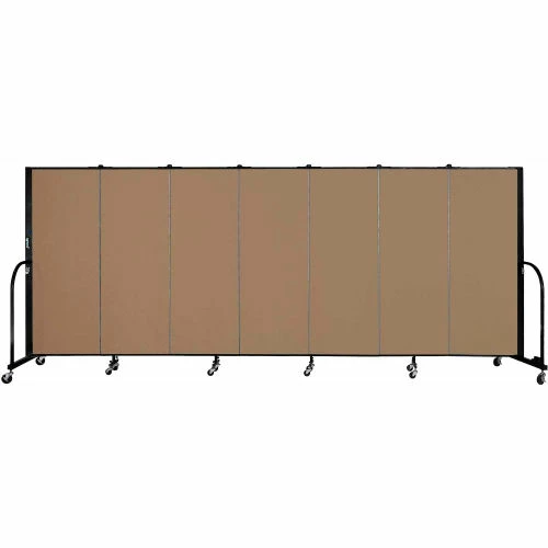 Screenflex 7 Panel Portable Room Divider, 5'H x 13'1"W, Fabric Color: Beech