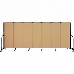 Screenflex 7 Panel Portable Room Divider, 5'H x 13'1"W, Fabric Color: Sand