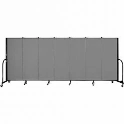 Screenflex 7 Panel Portable Room Divider, 5'H x 13'1"W, Fabric Color: Grey